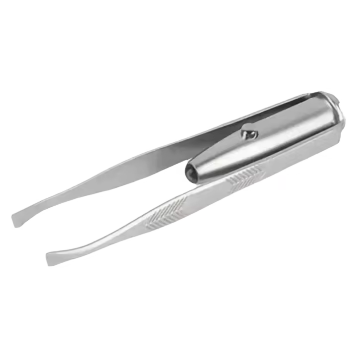 Pinzas de Depilación Inteligentes de Acero Inoxidable Herramienta de Maquillaje con Luz LED - 1