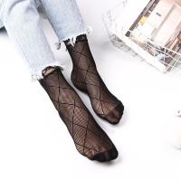 Gran oferta, medias informales con volantes de alta calidad para mujer, medias cortas negras, calcetines de encaje para pies - details 4