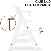 Set de Tronas de Bebé Evolutivas con Bandeja y Cojín de 2 Piezas |   Trona de madera regulable |   Silla Alta para Niños desde 6 Meses con Accesorios - details 16