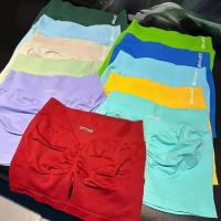 Pantalones cortos de Yoga sin costuras de cintura alta para mujer, Shorts de Fitness, pantalones cortos elásticos para bicicleta, ropa de Fitness, verano 2025 - details 8