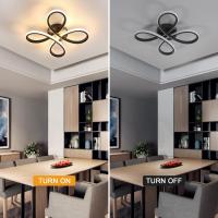 Goeco - Plafón LED de Aluminio para Techo 28W - 3000K Luz Cálida 220V - Diá 30CM - Lámpara de Techo Nórdica de Diseño Flor - Negro - Iluminación Interior para Sala de estar, Dormitorio, Comedor, Pasillo - details 2