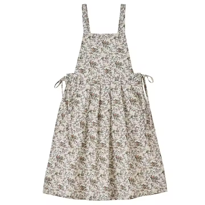 Delantal de cocina de algodón con estampado Floral, delantal de trabajo doméstico de estilo francés, delantal elegante suave para tienda de flores, cafetería - 1