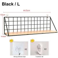 Estantes montados no perforados, perchas de madera para salón, cestas de iluminación para dormitorio, decoraciones de pared, organizadores - details 13