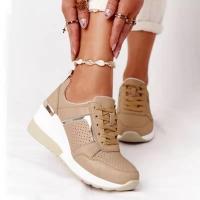 260 Deportes informales Atos, tacones altos con cuña para mujer, cordones de malla de colores transpirables, grandes europeos y americanos, novedosos - details 3