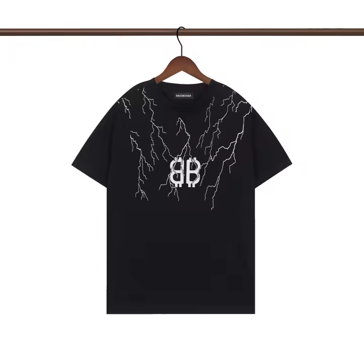 Camiseta Deportiva de Algodón Puro para Hombres Cuello Redondo, Estampado de Logo Delantero, Estilo Casual para el Verano - 1