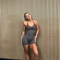 DFYNE-Top de tiras palangre de impacto para mujer, sujetador ajustado con espalda descubierta para yoga y gimnasio, ropa de entrenamiento elástica, top de gimnasio, sujetadores deportivos con cuello halter - details 12