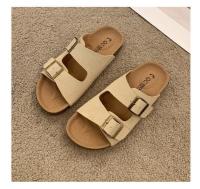 Women Flip-flop Flat Sandal Plus Size Randi Shoes Soft Wood Bottom beige green 42 41 40 - details 7