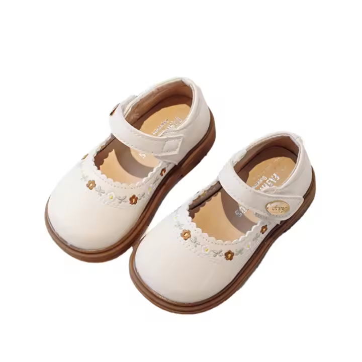 Zapatos de cuero de Suela suave para Niña, Zapatos antideslizantes de Princesa para Niño, Zapatos de Flores fronterizas para Niño, Zapatos Mary Jane informales versátiles de Primavera - 1