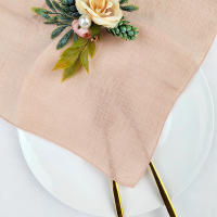Juego de 6 servilletas de tela de costura de terracota, venta al por mayor de fábrica de algodón, servilletas de tela, toallas de mesa de gasa, decoración de boda, Pascua - details 15