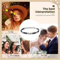 Pulsera de turmalina negra, pulsera de piedras preciosas para hombre y mujer, pulsera de perlas de turmalina de obsidiana auténtica, joyas de acero inoxidable, para elegancia con estilo - details 5