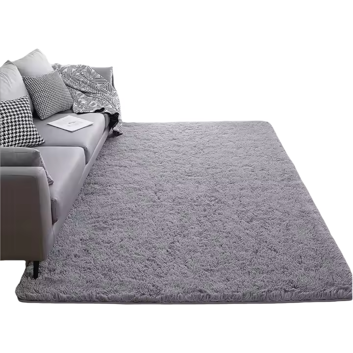 Alfombra Moderna de Pelo Largo 230 x 160 x 0,5 cm Perfecta para Sala de Estar, Dormitorio, Pasillo Exterior Alfombra Gris Puro - 1
