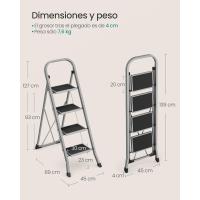 Escalera de Tijera de 4 Escaleras Escalera Plegable Seguridad de Bloqueo Fácil de Guardar - details 6