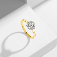 Anillo de Moissanite Kirin Palace 0.5CT para Mujeres Sólido 18K 14K 10K Oro Amarillo 5.0mm Corte Redondo D/VVS1 para Compromiso y Boda - details 5