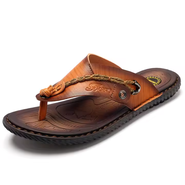 Sandalias de piel para hombre, chanclas deportivas de interior y exterior, paseos por la playa 8 - 1