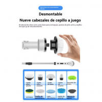 Cepillo Eléctrico Multifuncional para Limpieza Doméstica Automático, Inalámbrico, Giratorio para Baño y Azulejos - details 4