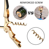 Abridor de botellas de vino tinto de acero inoxidable, sacacorchos chapado en oro, doble bisagra, camareros, llave de vino, abrebotellas, accesorios de cocina - details 0