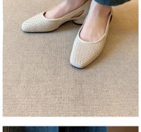 Zapatos Mary Jane de Cuero Suave Estilo Francés Fresco para Mujeres Zapatos de Cabeza Cuadrada con Agujero Transpirable - details 2