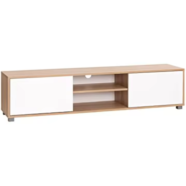 Mesa de Salón TV para TV Color Roble y Blanco 180 x 40 x 41 cm Atenea - 1