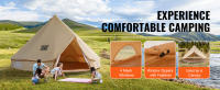 SucceBuy Tienda de campaña de lona con campana, tienda de campaña yurta para las 4 estaciones con gato para estufa, transpirable, ideal para acampar, cazar al aire libre y fiestas - details 1