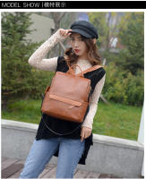 Mochila pequeña informal simple para mujer, bolso de hombro de cuero PU suave, bolso de trabajo vintage para mujer - details 11