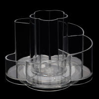Organizador de maquillaje giratorio 360, soporte de almacenamiento de cosméticos transparente, bandeja con 6 compartimentos, cepillo de maquillaje, brillo de labios, armario de baño - details 4