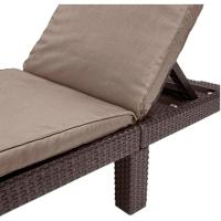 Sillón de Jardín al Aire Libre Estructura Reforzada con Cojín 4 Posiciones de Apoyo Diseño Gris - details 20