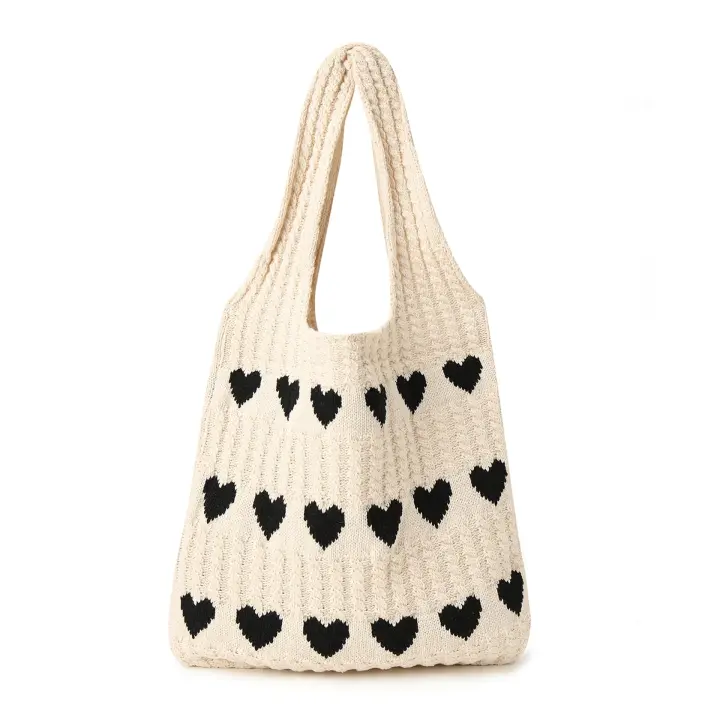 Bolso de hombro de punto, bolso de playa grande de ganchillo, bolso Hobo, bolsos de mano estéticos para mujer - 1