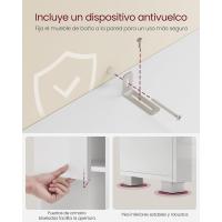 Mueble de Baño Armario de Almacenamiento con Cajón Estantería Regulable Blanco 30 x 30 x 170 cm - details 5