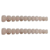 Uñas postizas reutilizables de pétalo dulce, Kit de resina desnuda con pegamento para decoración de uñas, 24 piezas - details 4