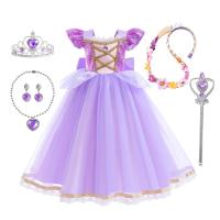 Vestido de fiesta de cumpleaños de princesa púrpura para niñas pequeñas, disfraz de Halloween, Pascua, carvinal, vestido de fiesta de vacaciones para niñas - details 11