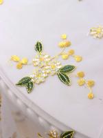 Mantel ENCE bordado con flores amarillas, gasa fina para salón, cocina, mesa central, picnic al aire libre, alfombra - details 6