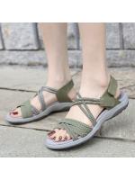 Nuevo 2025 sandalias deportivas con banda de goma Velcro zapatos de mujer de gran tamaño - details 1