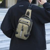 Bolso de pecho para hombre con múltiples bolsillos a la moda, bolso de mensajes deportivo de tela Oxford con carga USB, bolso cruzado multifunción de Color sólido para niños - details 26