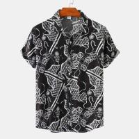 Camisa vaquera hawaiana para hombre, top de manga corta de secado rápido, ropa de vacaciones, entretenimiento en la playa, verano - details 9