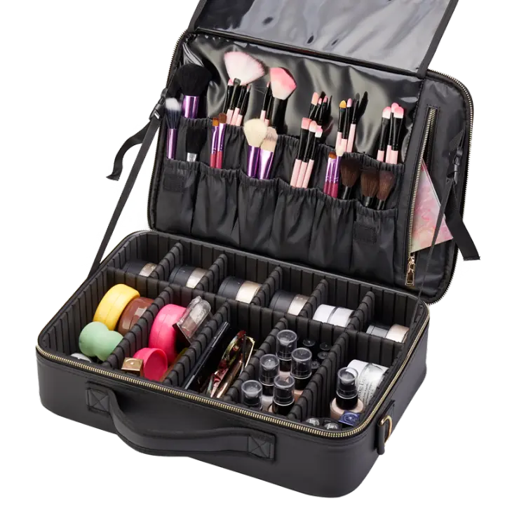 Neceser profesional de gran capacidad para mujer, bolsa de viaje, Neceser de maquillaje, novedad - 1