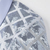 Vestido de lentejuelas para hombre, chaqueta de traje, abrigo de esmoquin para fiesta y festival - details 34