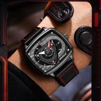 Reloj NIBOSI cuadrado de lujo de primera calidad, resistente al agua, luminoso, de marca, deportivo, de cuero, para Hombre, Reloj de pulsera de cuarzo, Reloj para Hombre - details 3