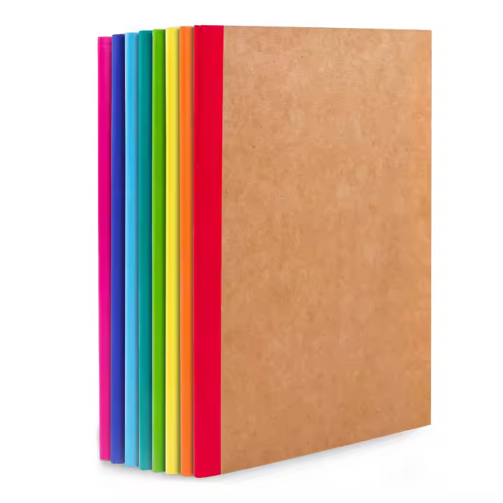 Paquete de 8 cuadernos de composición a granel, cubierta Kraft forrada en blanco, diarios de viaje de composición universitaria - 1