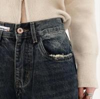 Pantalones vaqueros de pierna ancha estilo Haruku para mujer, moda urbana, Retro, rectos, sueltos, Otoño e Invierno - details 9