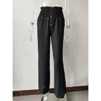 Pantalones de mujer con cintura elástica, pierna ancha, corte holgado, lino, estético, original, clásico, elegante y con estilo - details 7