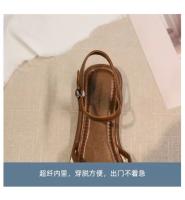 Sandalias Romanas de Verano Zapatos Planos para Mujeres 2025 con Cabeza de Estilo Retro y Pequeña Talla - details 7