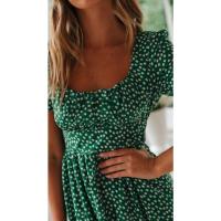 Vestido corto de verano con estampado Floral para mujer, Vestido corto de media manga, a la moda, para vacaciones y fiestas - details 1