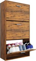 Mueble zapatero de 12 pares - Estantería de gran capacidad para vestíbulo o pasillo - (ancho) 60 x (profundidad) 24 x (alto) 80 cm - Madera clara blanca - details 137