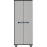 Armario Linear Escobero Almacenamiento de Resina con 2 Puertas y 3 Baldas Negro/Gris - details 12