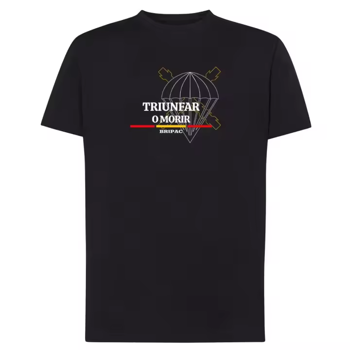 Camiseta de Paracaidistas Españoles Bripac 100% Algodón, Cuello Redondo, Manga Corta, Moda de Verano Casual para Hombres, Talla S-3XL - 1