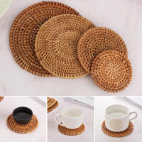 Posavasos de mimbre para mesa de cocina, tapetes acolchados para cuencos, almohadilla aislante, manteles individuales redondos hechos a mano - details 2
