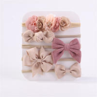 Set De 5 Diademas Elásticos Con Lazo Para Bebé Niña Algodón Nylon Decorativos Con Flores Bonitos Accesorios Para Cabello Para Niñas - details 14
