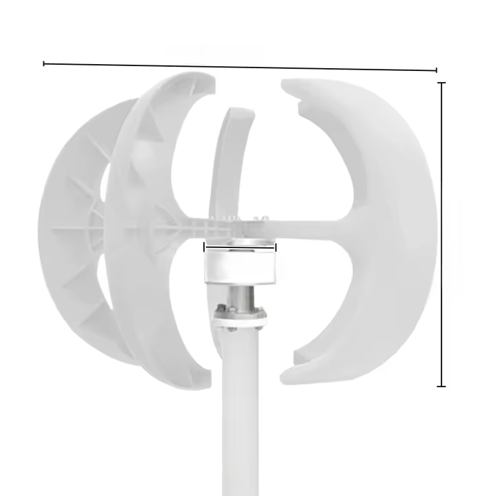 Turbina aerogeneradora de eje Vertical, FAROL DE 5 aspas, 600W, 24V de CC - 1