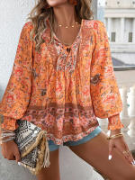 Camisa y blusa Floral rosa para mujer, Top suelto de manga larga, ropa de calle, atuendo de oficina, ropa femenina para mujer, otoño y primavera - details 21
