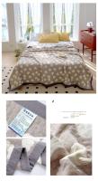 Manta de Algodón Puro Diseño de Gato en Cuadros Amarillo Tamaño de Cama Rey Ideal para Verano - details 12